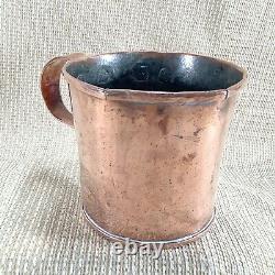 Antique Jewish Washing Cup Imperial Russian Copper Judaica 19th Century RARE