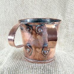 Antique Jewish Washing Cup Imperial Russian Copper Judaica 19th Century RARE