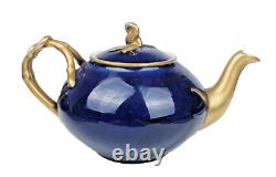 Antique KUZNETSOV Russian Imperial Porcelain Tea Set Cobalt Blue 15pc Gardner