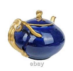 Antique KUZNETSOV Russian Imperial Porcelain Tea Set Cobalt Blue 15pc Gardner
