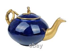 Antique KUZNETSOV Russian Imperial Porcelain Tea Set Cobalt Blue 15pc Gardner