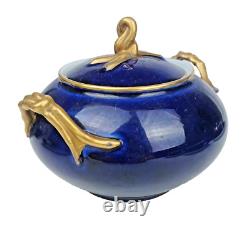 Antique KUZNETSOV Russian Imperial Porcelain Tea Set Cobalt Blue 15pc Gardner