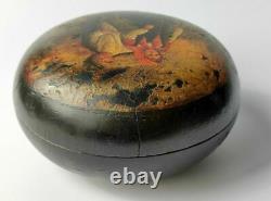 Antique Lukutin Imperial Russian Art Lacquer Hand painted Box Russia Vintage
