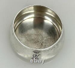 Antique Marshak Russian Silver Open Salt Cellar, Imperial Monogram 86351