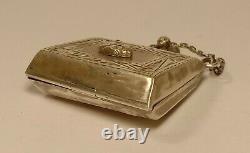 Antique Mini Handbag Coin Box Russian Imperial Sterling Silver 84 Crown