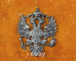 Antique Old Imperial Russian Russia Eagle Burl Bur Wood Cigarette Case Holder