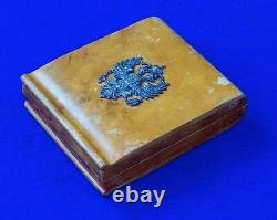 Antique Old Imperial Russian Russia Eagle Burl Bur Wood Cigarette Case Holder
