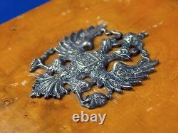Antique Old Imperial Russian Russia Eagle Burl Bur Wood Cigarette Case Holder