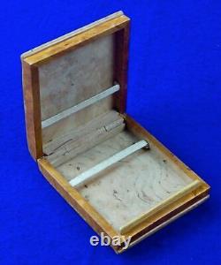 Antique Old Imperial Russian Russia Eagle Burl Bur Wood Cigarette Case Holder