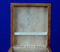 Antique Old Imperial Russian Russia Eagle Burl Bur Wood Cigarette Case Holder