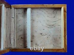 Antique Old Imperial Russian Russia Eagle Burl Bur Wood Cigarette Case Holder