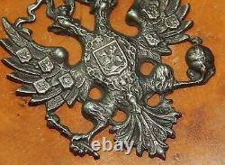Antique Old Imperial Russian Russia Eagle Burl Bur Wood Cigarette Case Holder