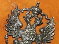 Antique Old Imperial Russian Russia Eagle Burl Bur Wood Cigarette Case Holder