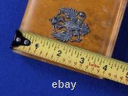 Antique Old Imperial Russian Russia Eagle Burl Bur Wood Cigarette Case Holder