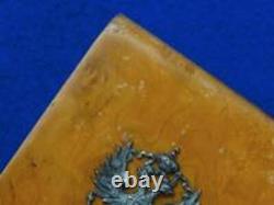 Antique Old Imperial Russian Russia Eagle Burl Bur Wood Cigarette Case Holder