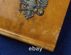 Antique Old Imperial Russian Russia Eagle Burl Bur Wood Cigarette Case Holder