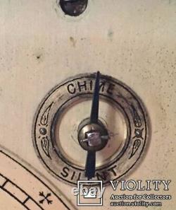 Antique Pavel Bure Russian Imperial Mahogany Table Clock Mechanical Key Rare 20c