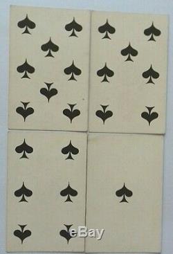 Antique Playing Cards Russian Imperial Square No Indice Hand Colour Gilded 1860