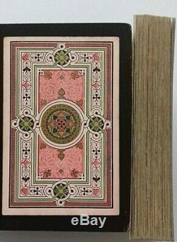 Antique Playing Cards Russian Imperial Square No Indice Hand Colour Gilded 1860