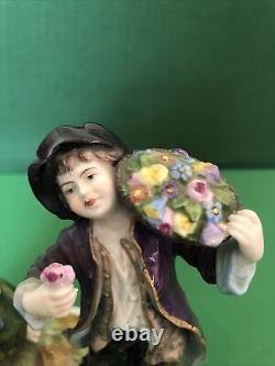 Antique Possible Volkstedt Russian Imperial Porcelain Figurine Boy & Girl