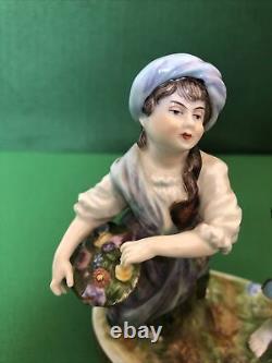 Antique Possible Volkstedt Russian Imperial Porcelain Figurine Boy & Girl