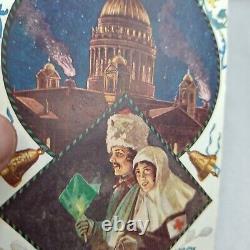 Antique Postcard Imperial Russian Easter Card salon petrograd Red Cross RARE