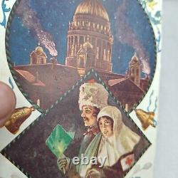 Antique Postcard Imperial Russian Easter Card salon petrograd Red Cross RARE