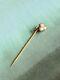 Antique Pre-1899 St Petersburg Imperial Russia 14ct Gold Pearl Diamond Stick Pin