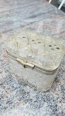 Antique Pressed White Glass Tea Caddy Box Imperial Russian Russia