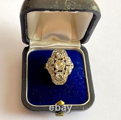 Antique Rare Imperial Russian KF Faberge AH 72 18k Gold Rose Cut Diamonds Ring