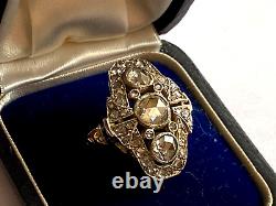 Antique Rare Imperial Russian KF Faberge AH 72 18k Gold Rose Cut Diamonds Ring