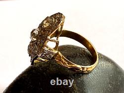 Antique Rare Imperial Russian KF Faberge AH 72 18k Gold Rose Cut Diamonds Ring