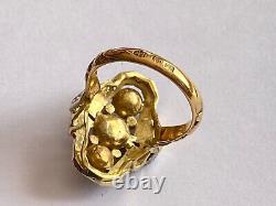 Antique Rare Imperial Russian KF Faberge AH 72 18k Gold Rose Cut Diamonds Ring