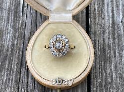 Antique Rare Russian Imperial KF Faberge AH 72 18k Gold Rose Cut Diamonds Ring