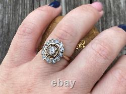 Antique Rare Russian Imperial KF Faberge AH 72 18k Gold Rose Cut Diamonds Ring