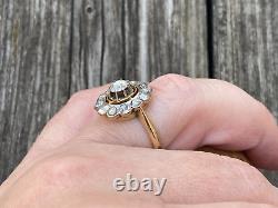 Antique Rare Russian Imperial KF Faberge AH 72 18k Gold Rose Cut Diamonds Ring