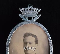 Antique Royal Russian Silver Picture Frame Ducal Crown Cipher Coat Arms Royalty