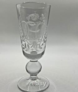 Antique Royalty Imperial Russian Engraved Coat Arms Cypher cordial Shot Glass