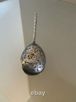 Antique Russian 84 Mark Silver Imperial Spoon Kokoshnik Mark 1899-1908 12cm