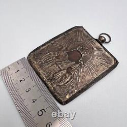 Antique Russian 84 Silver Orthodox Icon Saint Nicholas Virgin Mary Imperial Rare