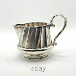 Antique Russian 84 Silver Spiral Fluted Cream Jug Imperial Mark Milk Pitcher