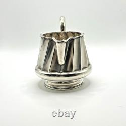 Antique Russian 84 Silver Spiral Fluted Cream Jug Imperial Mark Milk Pitcher
