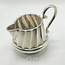 Antique Russian 84 Silver Spiral Fluted Cream Jug Imperial Mark Milk Pitcher