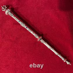 Antique Russian 84 Silver Torah Pointer Yad Judaica Jewish 1873y. 35 cm