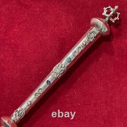 Antique Russian 84 Silver Torah Pointer Yad Judaica Jewish 1873y. 35 cm
