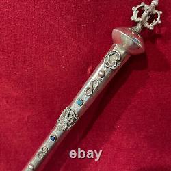 Antique Russian 84 Silver Torah Pointer Yad Judaica Jewish 1873y. 35 cm