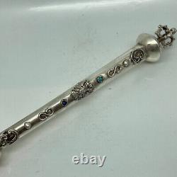 Antique Russian 84 Silver Torah Pointer Yad Judaica Jewish 1873y. 35 cm