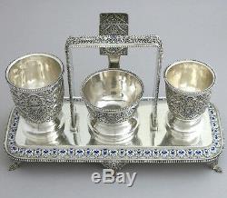 Antique Russian French Sterling Silver Smoking Companion Set Tobacco Cigar Royal