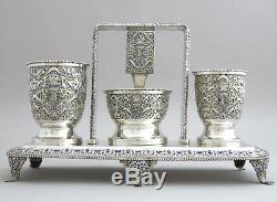 Antique Russian French Sterling Silver Smoking Companion Set Tobacco Cigar Royal