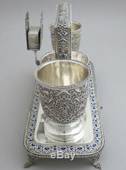 Antique Russian French Sterling Silver Smoking Companion Set Tobacco Cigar Royal